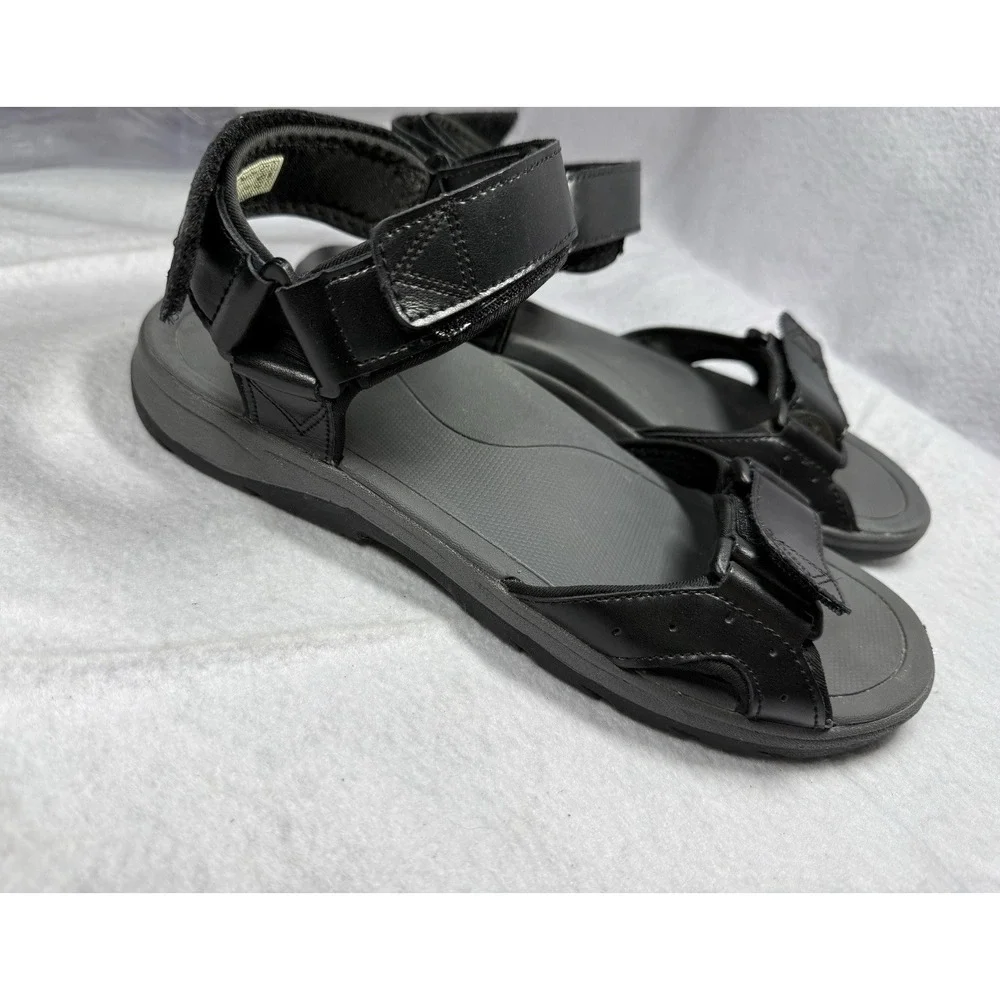 Vionic Leo Men's Size 8 Black Adjustable Sport Sandals Orthotic Comfort
